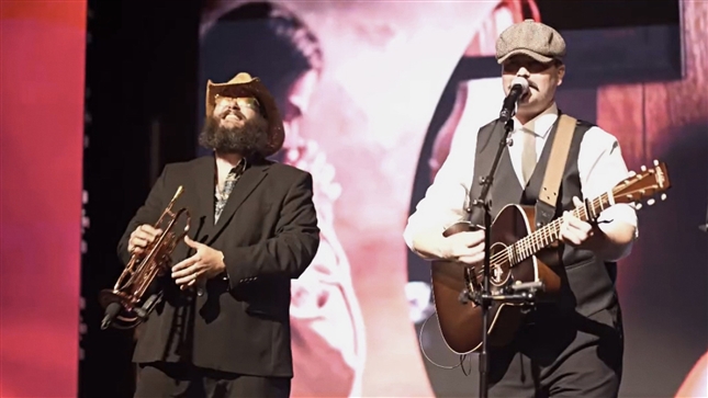 Stage Shot of Kasey Ball & Nick Ray at Ferrari Gala