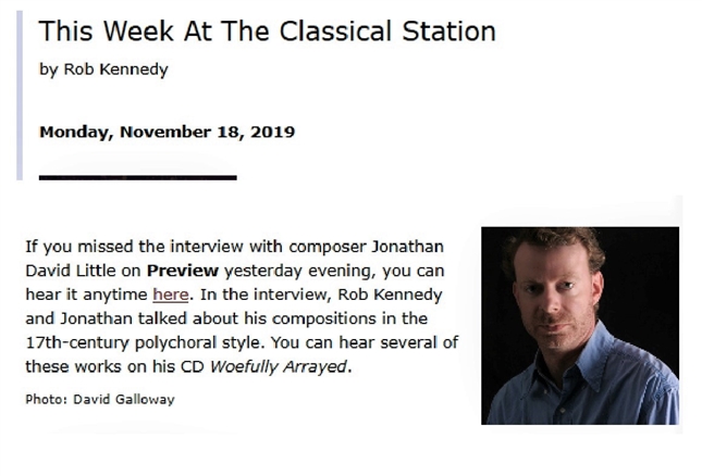 Interview with The Classical Station on "Polychoralism" (USA, 2019)