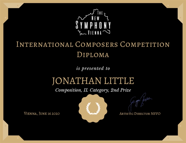 MUSIKVEREIN NEW SYMPHONY VIENNA “First International Composers Competition" [2nd Prize] 2020