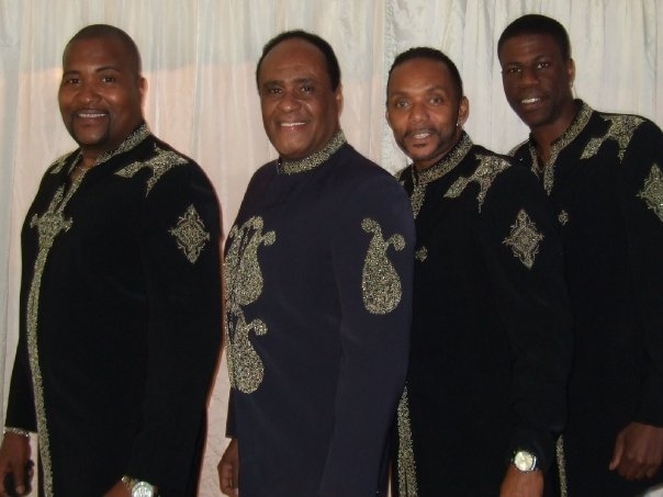 Larry Johnson (2nd right) with Ray Lewis/The Drifters in London