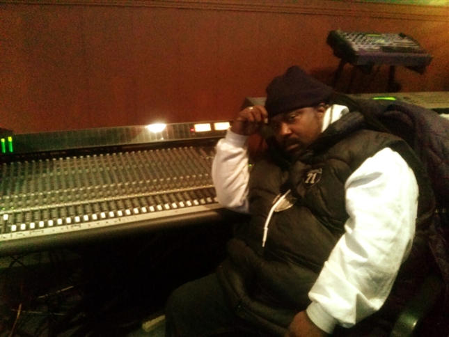 In the Studio working.