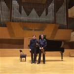 Volodja Balzalorsky and Peter Caelen after the concert at Beijing Concert Hall (5th of November 2017)